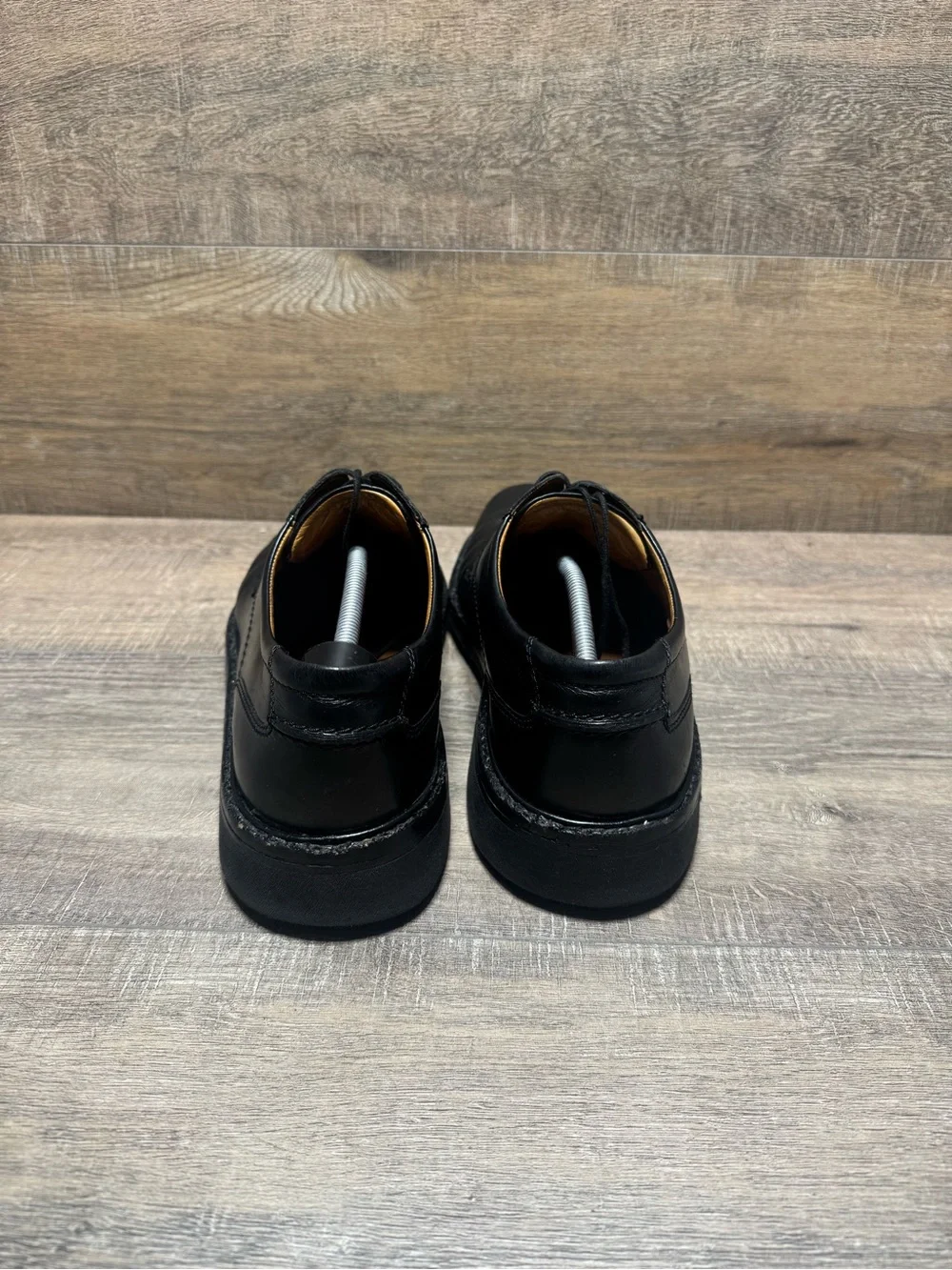 Ecco Black Cap-Toe Leather Derby Shoes